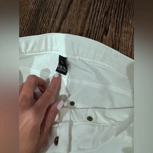 NWOT HUE White Original Denim Jeans Stretch Leggings - Picture 2 of 5